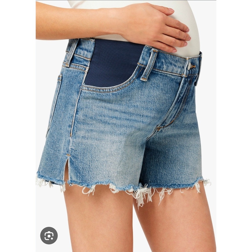 New Joe's Jeans size 28 The Ozzie 4 Inch Cut Off Maternity Shorts Blue Denim
